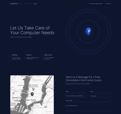 Contact - Computer Technician (Flexbox) | Elementor Kit Library