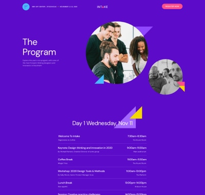 Program - Design Conference | Elementor Kit Library