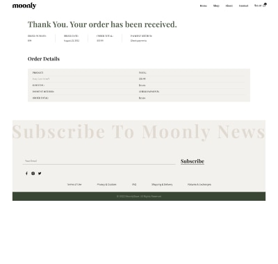 thank you page woocommerce elementor
